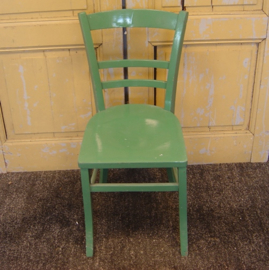 Cafe stoel hout eetkamer groen brocante VERKOCHT