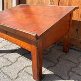 Houten lessenaar secretaire met klep origineel