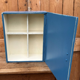 Medicijnkastje hout blauw 34 cm hoog