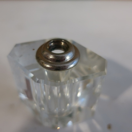 Parfum fles flesje glas met dop 7,5 cm hoog