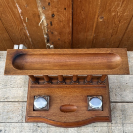 Inktset 2 inktpotten hout bureauset VERKOCHT