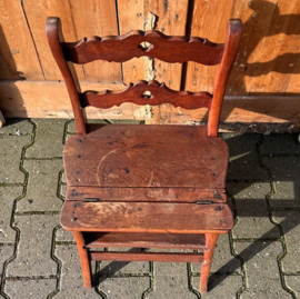 Bibliotheektrap hout bibliotheekstoel VERKOCHT
