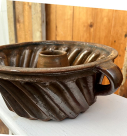 Puddingvorm aardewerk bruin tulband Ø 24 cm