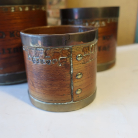 Graanmaat 2 kop 1 kop ½ kop hout koper VERKOCHT