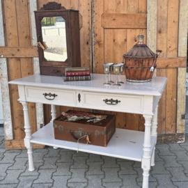 Sidetable haltafel met laden hout VERKOCHT