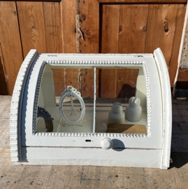 Vitrine kast wit sier hoek pronk GERESERVEERD