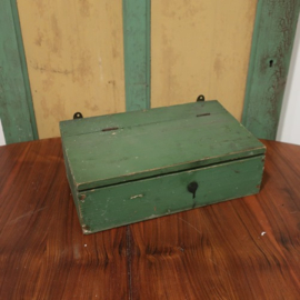 Schoenenpoets kist hout origineel groen VERKOCHT