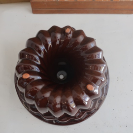 Puddingvorm aardewerk bruin tulband 25 cm