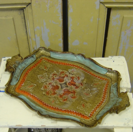 Dienblad serveer brons goud blauw VERKOCHT