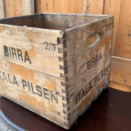 Kist krat bier Birra Itala Pilsen hout VERKOCHT