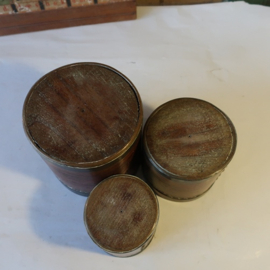 Graanmaat 2 kop 1 kop ½ kop hout koper VERKOCHT
