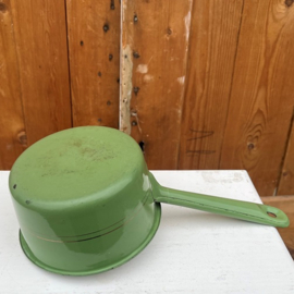 Steelpan emaille groen Ø 13 cm VERKOCHT
