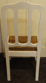 Eetkamer stoel hout wit brocante Louis Quinze stijl (no 13) VERKOCHT