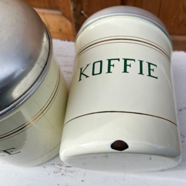 Pot emaille suiker koffie thee creme met groen