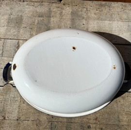 Emaille schaal bak wit 43 x 29 cm origineel