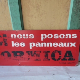 Wand plaat metaal tekst Formica 80 x 25