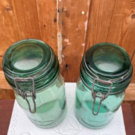 Weckpot groen glas Frankrijk origineel 1 liter