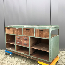 Werkbank toonbank hout industrieel VERKOCHT