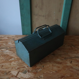 Kist koffer gereedschap metaal blauw VERKOCHT