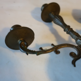 Kandelaar koper kaars standaard 26 cm hoog