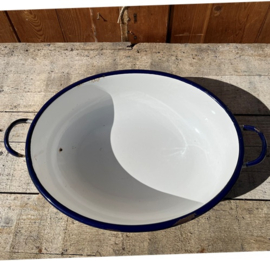Emaille schaal bak wit 43 x 29 cm origineel