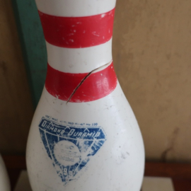 Bowling kegels origineel rood wit VERKOCHT