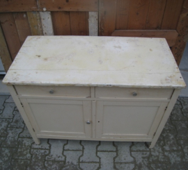 Commode brocante wit creme VERKOCHT