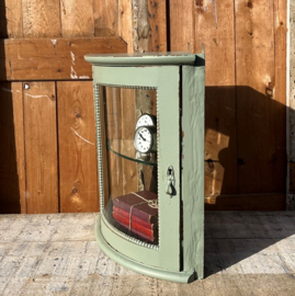 Vitrine kastje groen sier hoek pronk kast