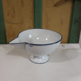 Emaille schenkbak wit kom diameter 31 cm
