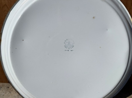 Schaal rond emaille Ø 50 cm wit origineel