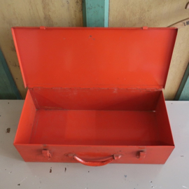 Kist metaal industrie 44 x 20 x 12,5 cm rood