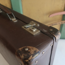 Koffer bruin 46 x 29 x 15 cm origineel vintage