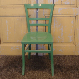 Cafe stoel hout eetkamer groen brocante VERKOCHT