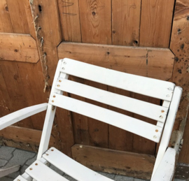 Strand stoelen hout wit latten tuinstoel VERKOCHT