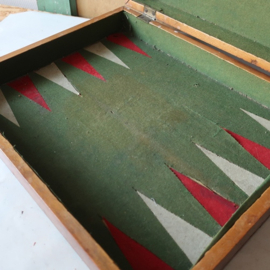 Backgammon kist speelkist antiek hout
