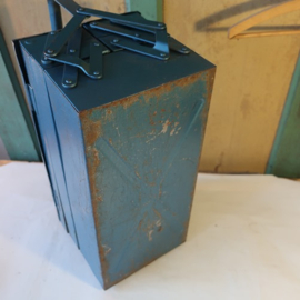 Kist koffer metaal gereedschap blauw 43 cm