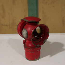 Fietslamp carbid origineel circa 1900 rood