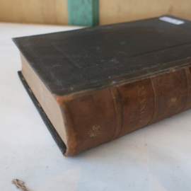 Oud boek 1907 rug van leer origineel 25 x 17,5