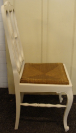 Eetkamer stoel hout wit brocante Louis Quinze stijl (no 13) VERKOCHT