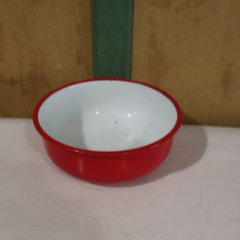 Emaille bak bakje schaal rood diameter 22 cm