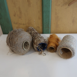 Wol garen op spoel groot beige bruin goud