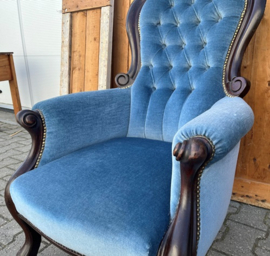 Luie stoel fauteuil stoffen bekleding VERKOCHT