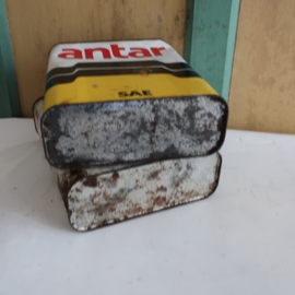 Olie blik olie drum ANTAR motor oil barn found