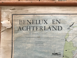 Land school kaart Nederland Benelux VERKOCHT