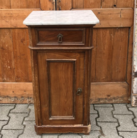 Nachtkastje hout marmer Frankrijk VERKOCHT