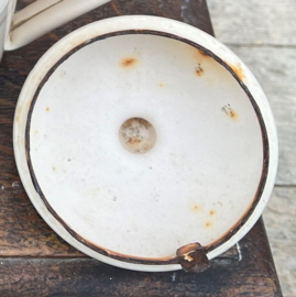 Pot emaille theepot creme diameter 12 cm