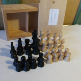 Schaakstukken schaakset hout compleet kist