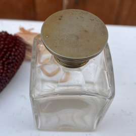 Parfum fles glas met dop origineel vierkant