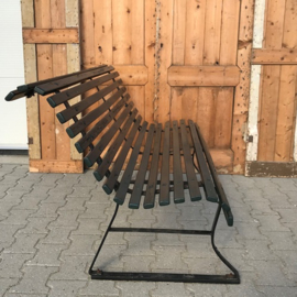 Tuinbank 150 cm breed metaal hout VERKOCHT