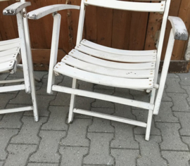 Strand stoelen hout wit latten tuinstoel VERKOCHT